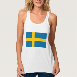 Svenska Flagga (Sverige) Tanktop Linne Med Racerback