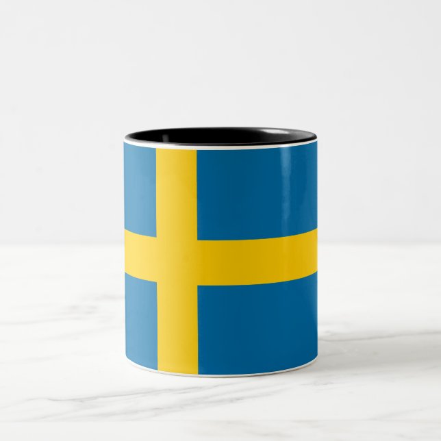 Svenska Flagga (Sverige) Två-Tonad Mugg (Center)