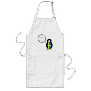 Svenska Flagga Talking Penguin Långt Förkläde
