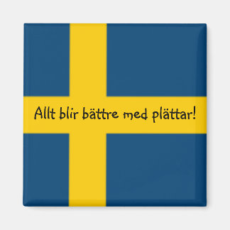 Svenska Flagga Theme Fridge Magnet - plättar -