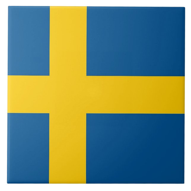 Svenska Flagga Tile Kakelplatta (Framsidan)