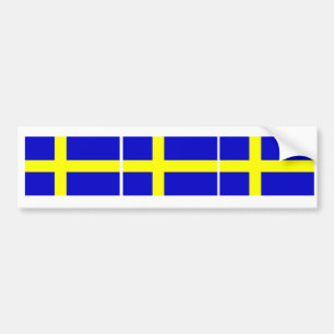 Svenska Flagga Trio Bildekal