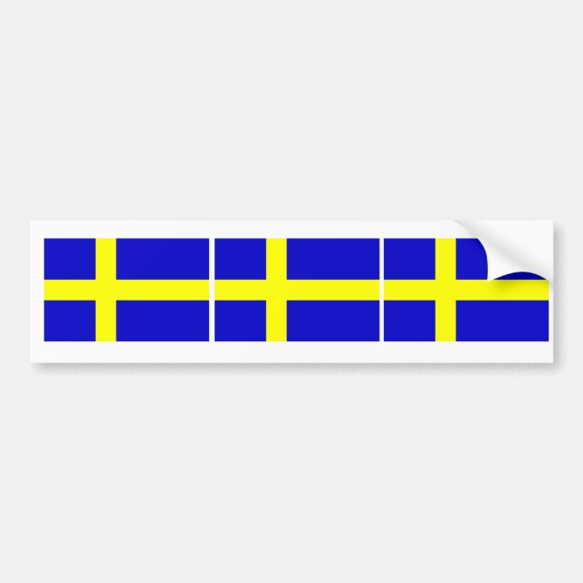 Svenska Flagga Trio Bildekal (Framsidan)