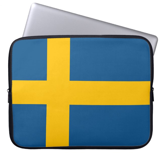 Svenska flaggan laptop fodral (Framsidan)