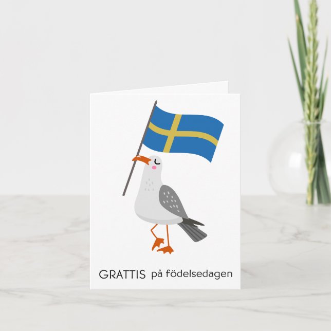 Svenska födelsedagskort - Grattis på födelse dag Kort (Framsida)