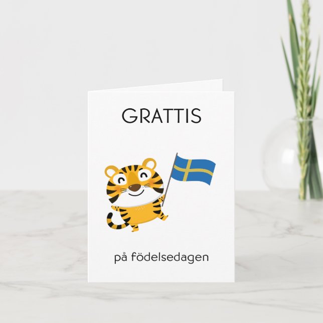 Svenska födelsedagskort - Grattis på födelse dag Kort (Framsida)