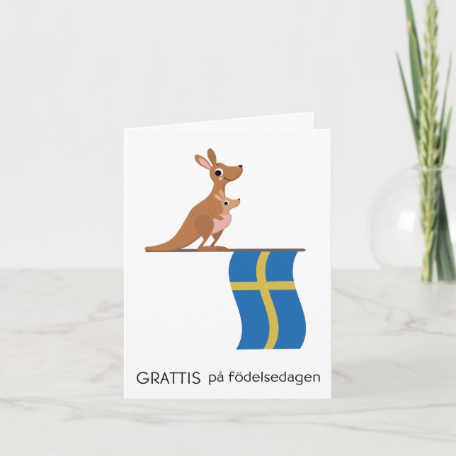 Svenska födelsedagskort - Grattis på födelse dag Kort (Framsida)