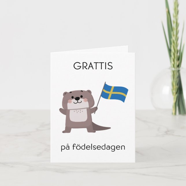Svenska födelsedagskort - Grattis på födelse dag Kort (Framsida)