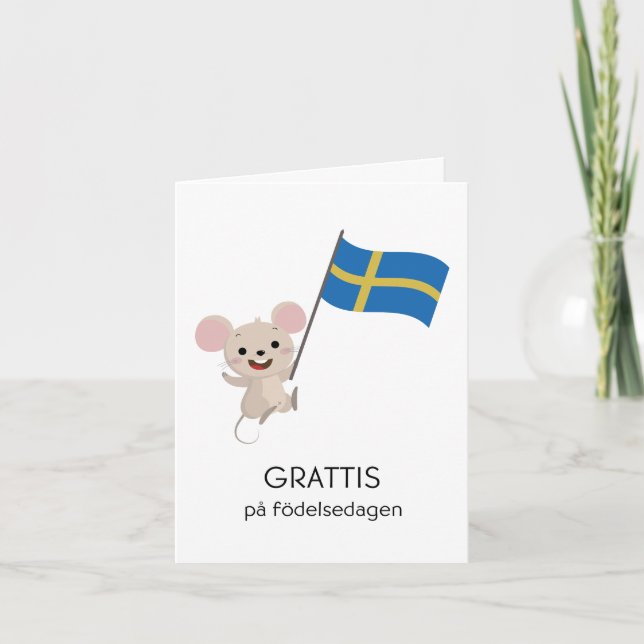 Svenska födelsedagskort - Grattis på födelse dag Kort (Framsida)