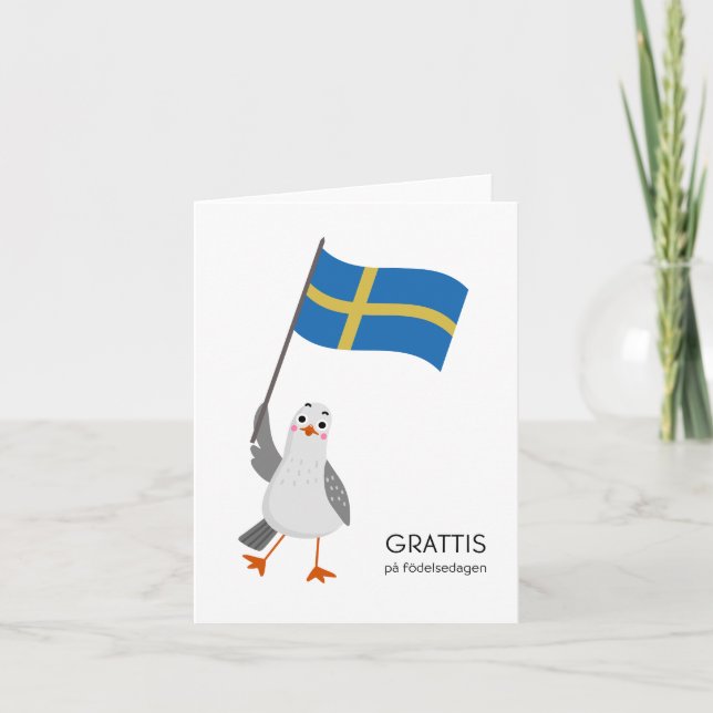 Svenska födelsedagskort - Grattis på födelse dag Kort (Framsida)