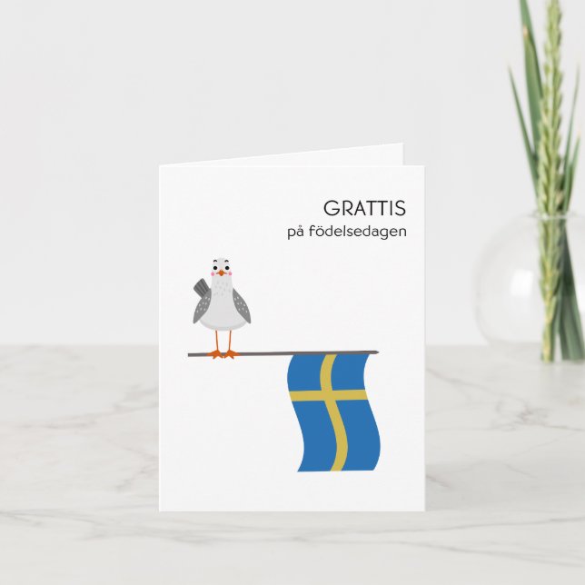 Svenska födelsedagskort - Grattis på födelse dag Kort (Framsida)