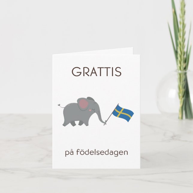 Svenska födelsedagskort - Grattis på födelse dag Kort (Framsida)