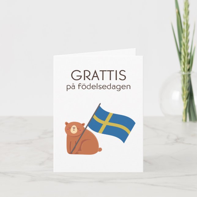 Svenska födelsedagskort - Grattis på födelse dag Kort (Framsida)
