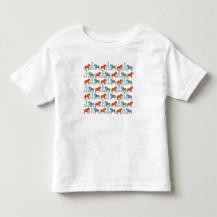 Svenska folkArt Dola Horses and Flowers Mönster T Shirt