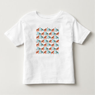 Svenska folkArt Dola Horses and Flowers Mönster T Shirt
