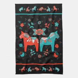 Svenska folkdala Horse Kökshandduk