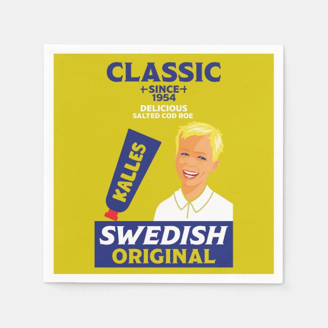Svenska gåskaviar Fish Kaviar Pappersservett (Framsidan)