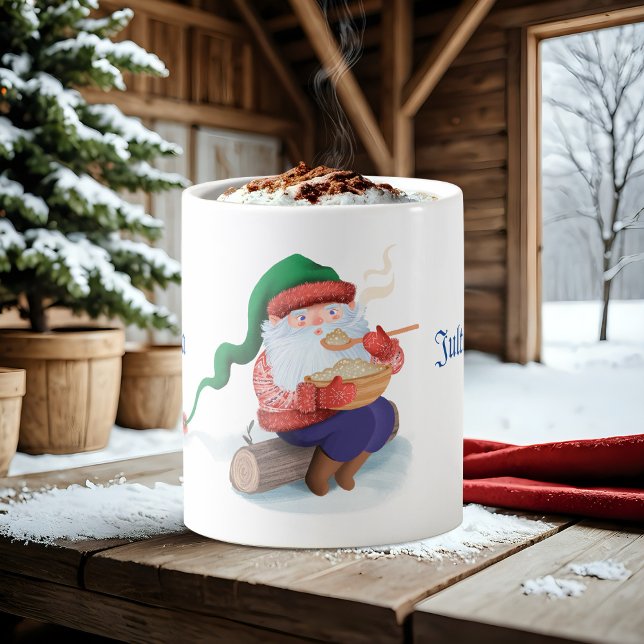 Svenska Gnome Jultomten Fika | Kaffemugg (Skapare uppladdad)