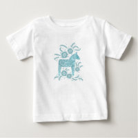 Svenska Grönten Dala Horse Teal