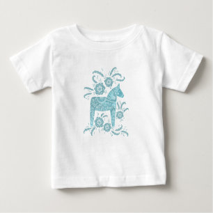 Svenska Grönten Dala Horse Teal T Shirt