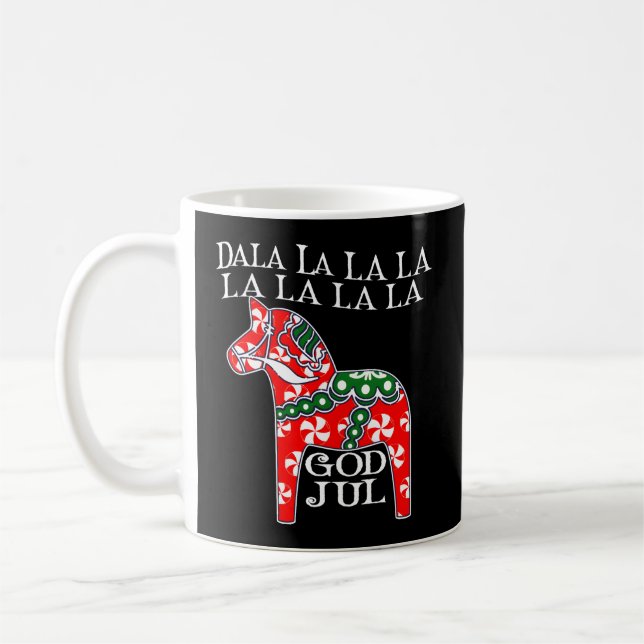Svenska Gud Jul Dala Horse Dalahost Kaffemugg (Vänster)