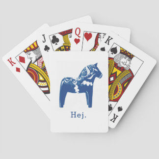 Svenska Hej Dala Horse Blue White-mall Casinokort
