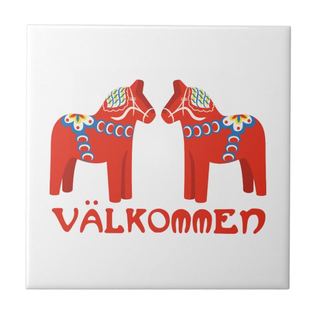 Svenska Horse Valkommen Kakelplatta (Framsidan)