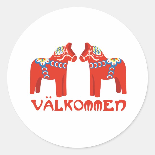 Svenska Horse Valkommen Runt Klistermärke (Framsida)