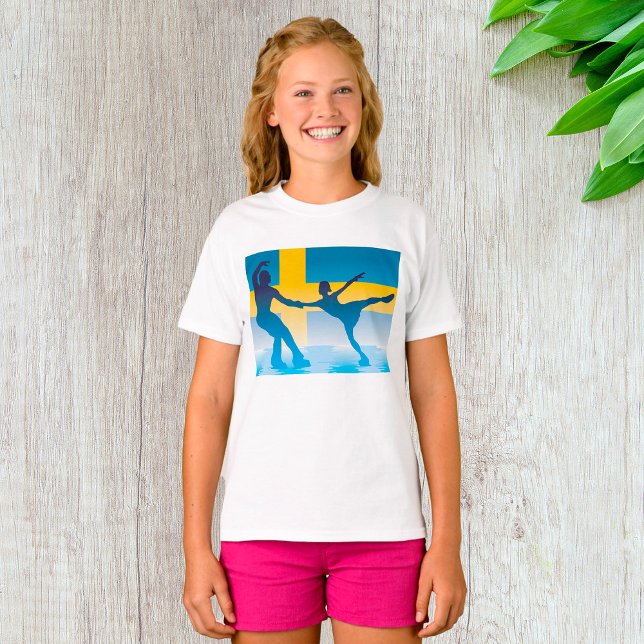 Svenska Ice Skating Duo Silhouette T Shirt (Skapare uppladdad)