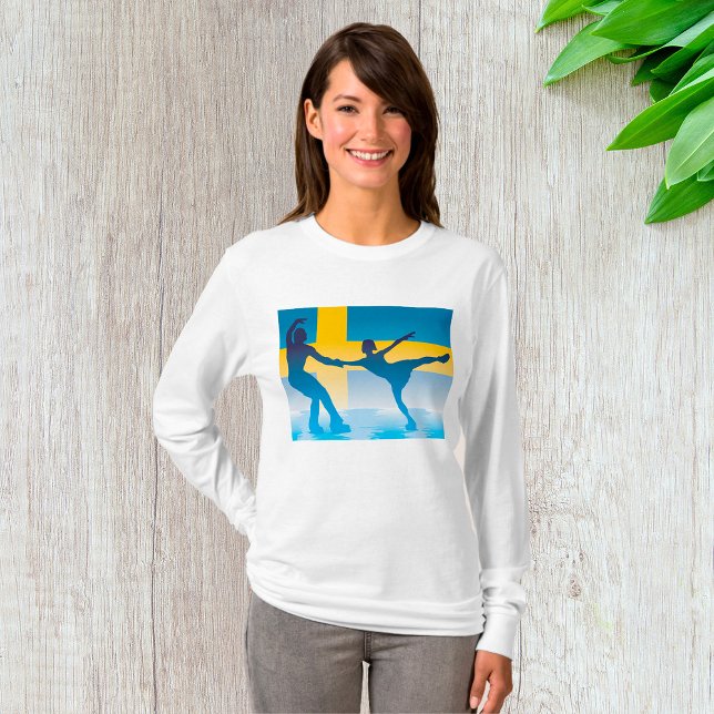 Svenska Ice Skating Duo Silhouette T Shirt (Skapare uppladdad)