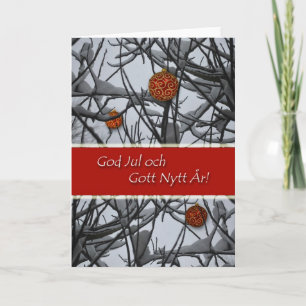 Svenska jul, prydnadsföremål i Snö Helgkort