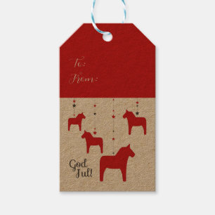 Svenska julhelgen Dala Horse Presentetikett