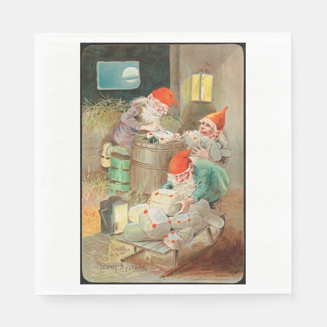 Svenska jultomten (av Jenny Nyström) Pappersservett (Framsidan)