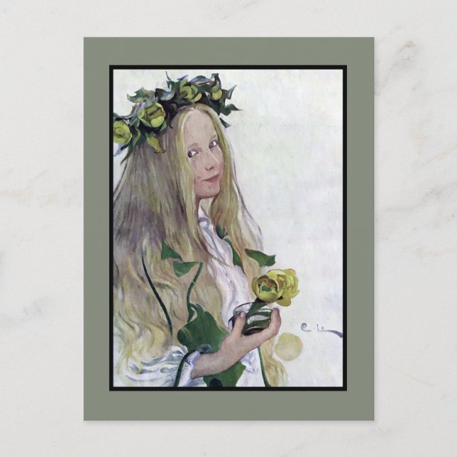 Svenska Lucia Girl Vykort (Framsida)