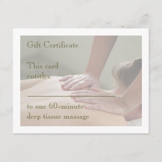 Svenska massage Photo - Back - Gift Certificate (Framsida)