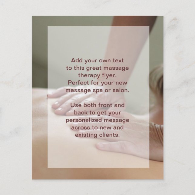 Svenska massagefoto flygblad (Framsidan)