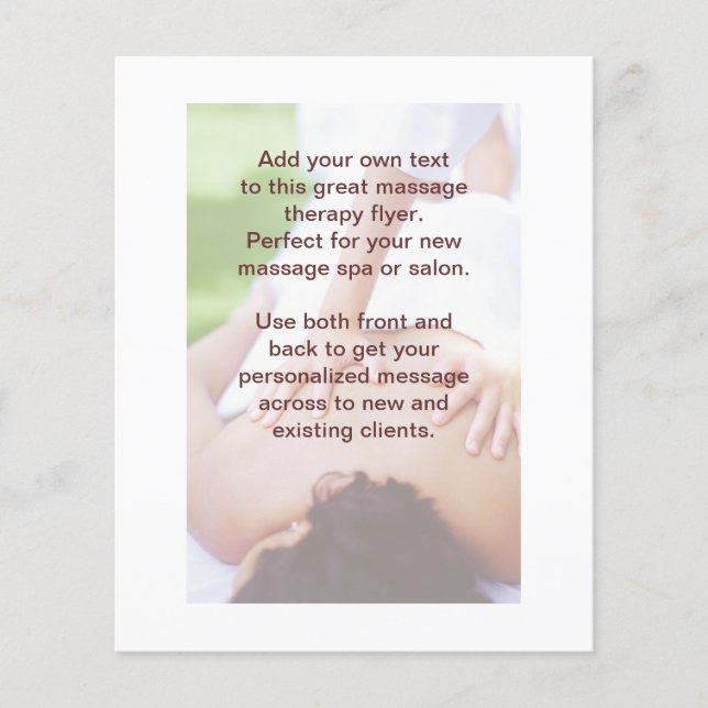 Svenska massagefoto flygblad (Framsidan)