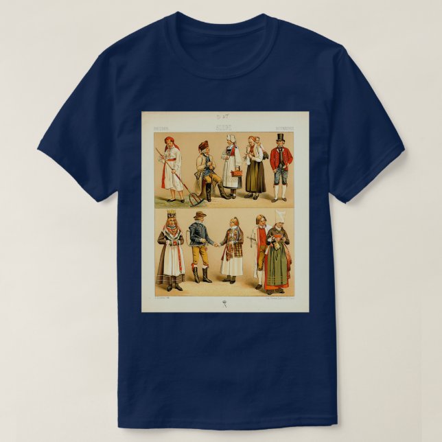 Svenska mode och 1800-talets livsstil t shirt (Design framsida)