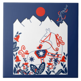 Svenska och Avsluta folkkonst Kakelplatta