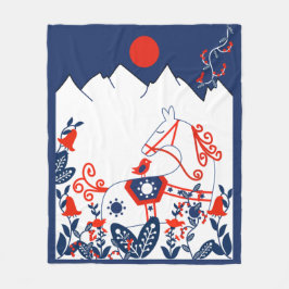 Svenska och Avsluta folkkonstgåva Fleecefilt