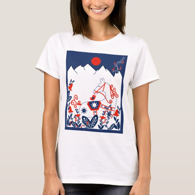 Svenska och Avsluta folkkonstgåvor T Shirt (Framsida)