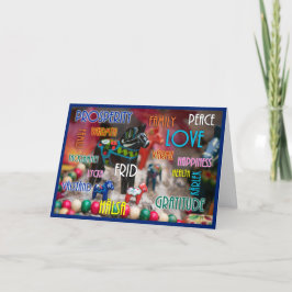 Svenska Ord Cloud Dala Horse Yule Card Helgkort