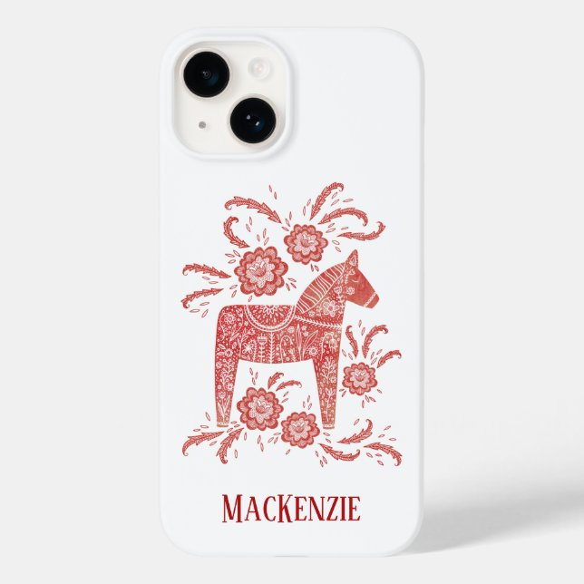Svenska Personligen Dala Horse Red & White (Baksida)