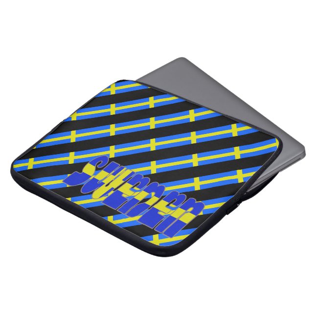 Svenska rand flagga laptop fodral (Framsida topp)