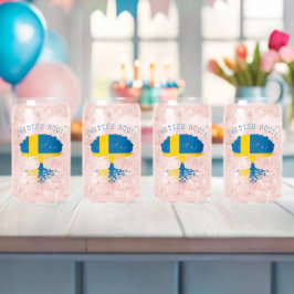 Svenska rötter Flagga can Glass Set