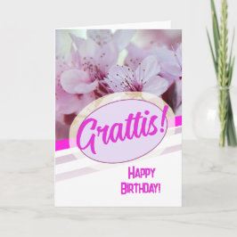 Svenska Språket Grattis Kort vackra Blommigt