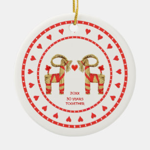 Svenska strå getter 30 år Tillsammans Anpassningsb Julgransprydnad Keramik