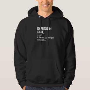 Svenska Sverigen Flickdefinition Flagga Langua Hoodie