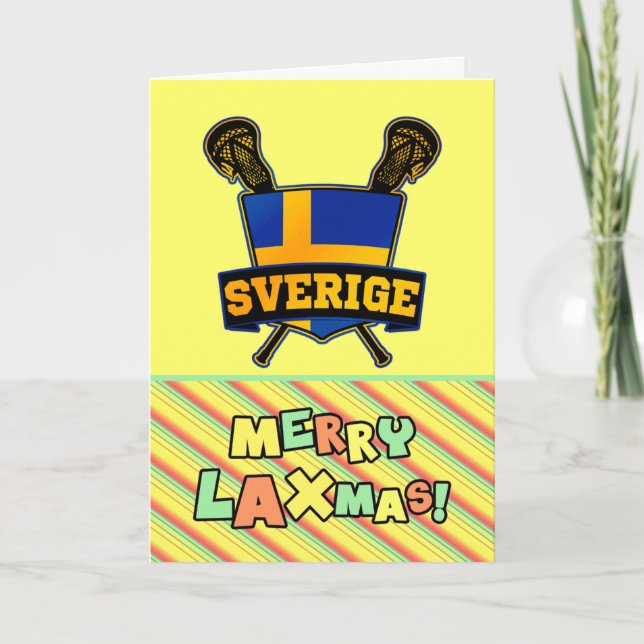 Svenska Sverigen Lacrosse julkort julkort Helgkort (Framsida)