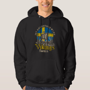 Svenska Sverigen Swede Viking Frakt Flagga Hoodie
